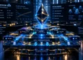 Architectural visual of Ethereum 2026 valuation models, Pectra validator infrastructure, and Layer-2 blobspace data pipelines