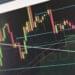 Charts showing major cryptocurrencies plummeting with liquidations marked in red.